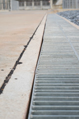 Drainage channels on road .