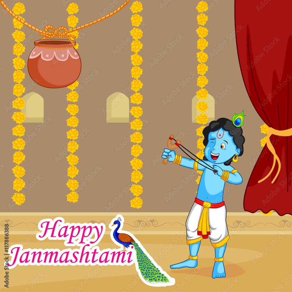 Canvas Prints Krishna Janmashtami Sale Background