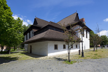 Fototapeta na wymiar old wooden church in Kezmarok town, Slovakia