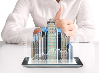 hands holding  digital tablet