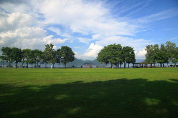 洞爺湖真夏の公園