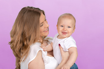 happy young mother with a child