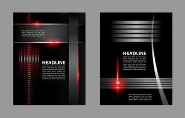 Magazine or brochure, vector design smooth wave curve lines and circles. Abstract background.
