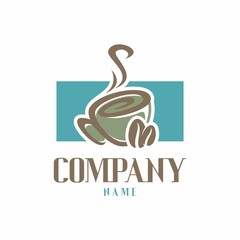 Coffee Cafe Tea Shop Logo Vector