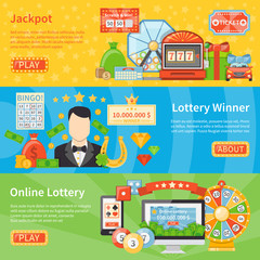 Lottery And Jackpot Horizontal Banners