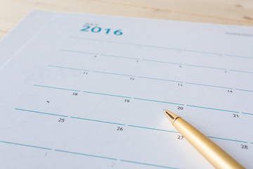 Closeup of numbers on calendar page