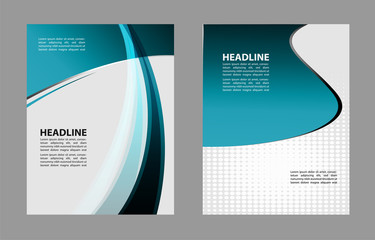 Blue background with wave - brochure design of flyer
