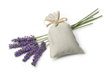 Sack with dried lavender flowers
