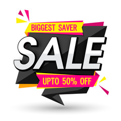 Biggest Sale Tag or Banner. Discount Upto 50% Off.