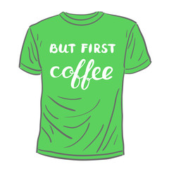 But first coffee. Brush hand lettering.