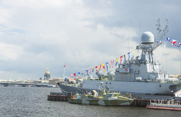 warships on the Neva