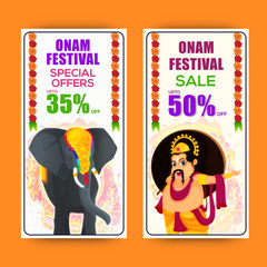 Onam Festival Sale website banner set.
