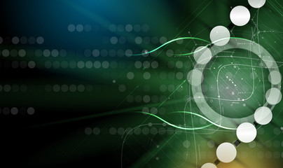 dna and medical and technology background. futuristic molecule structure presentation