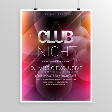 club night party flyer template with date and time details