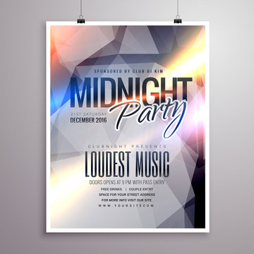 midnight music party flyer brochure template