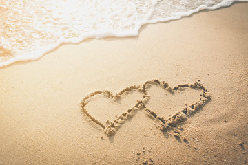 Heart on a sea beach