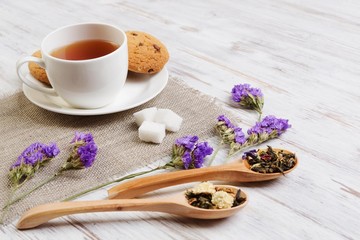 Herbal tea and cookies