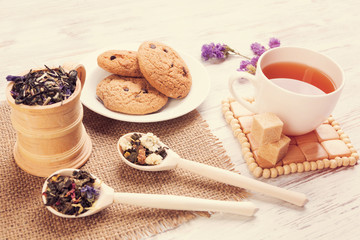 Herbal tea and cookies