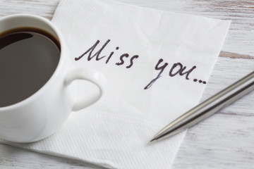 Love confession on napkin