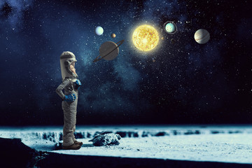 I will explore space . Mixed media
