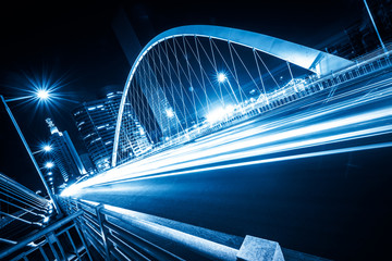 traffic city road at night,colorful image