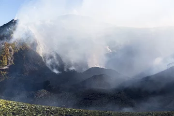 Foto op geborsteld aluminium Vulkaan Etna crater