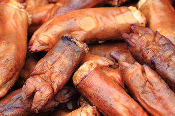 smoked pig legs texture