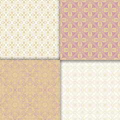 Romantic style light colors pattern set. Vector illustration