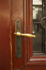 Obraz premium Rustic golden door handle