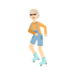 Old Woman Roller Skating