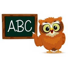 Vector Illustration of an Owl as a teacher