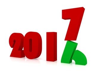 New year 2017 ,3d rendering 