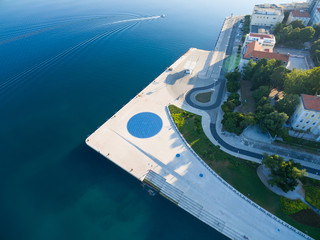 Aerial view of square with a Greeting to the Sun - 22 m diameter circle