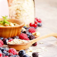 Oats nuts berries yogurt