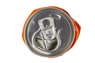 Compressed can top isolated on a white background. Recyclable garbage series