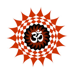Amazing mandala design with om.