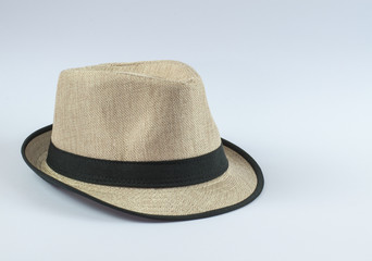 White panama hat isolated on white background