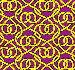 Vector seamless pattern of outlined ribbons