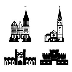 Fototapeta premium Vector silhouette of Kaliningrad landmarks