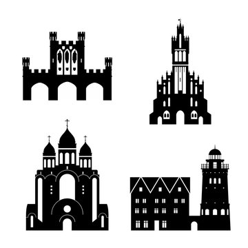 Vector silhouette of Kaliningrad landmarks