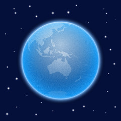 Vector stippled globe with atmosphere. Australia