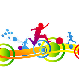 bambino, saltare, cromoterapia, gioco, giocare © xyz+