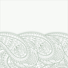Hand-drawn frame-style paisley.