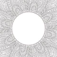 Hand-drawn frame-style paisley.