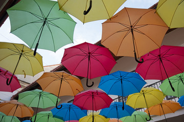 Fototapeta na wymiar multicoloured umbrellas
