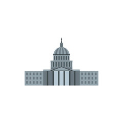 United States Capitol icon in flat style on a white background