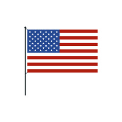 USA flag icon in flat style on a white background