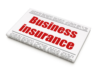 Insurance concept: newspaper headline Business Insurance