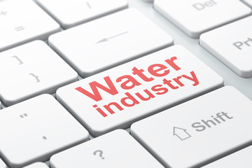 Manufacuring concept: Water Industry on computer keyboard background