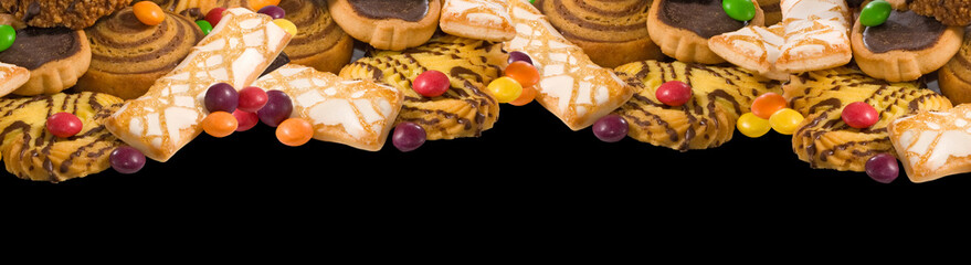 Image many delicious cookies close up